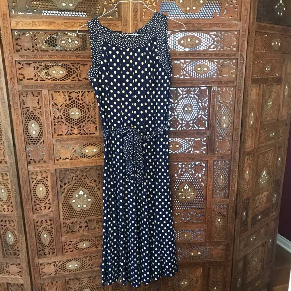 Navy Polka Dot Dress